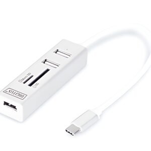 DIGITUS Hub USB-C stéréo OTG 3 ports / lecteur de cartes SD