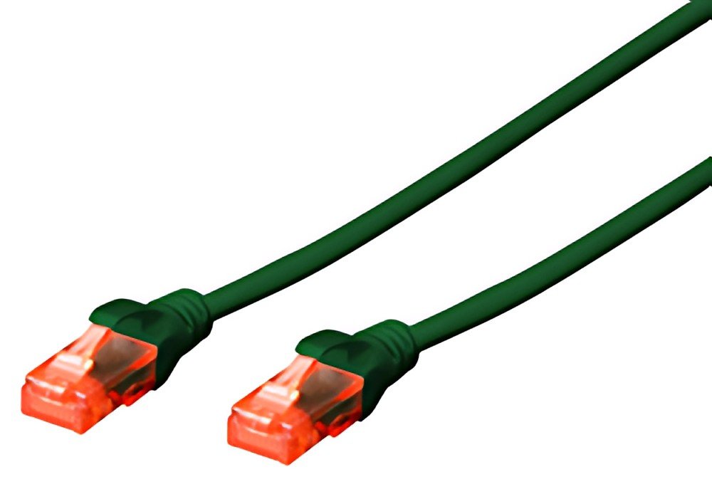 DIGITUS Câble de brassage, Cat. 6, U/UTP, 0,50 m, vert