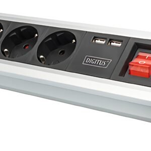 Multiprise DIGITUS, 4 prises, 2x USB, avec interrupteur