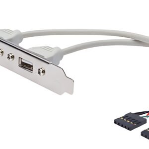 DIGITUS Equerre de slot USB 2.0, USB-A-IDC 5 broches, 0,25 m