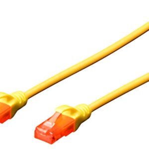 DIGITUS Câble patch, Cat. 6, U/UTP, 0,5 m, jaune