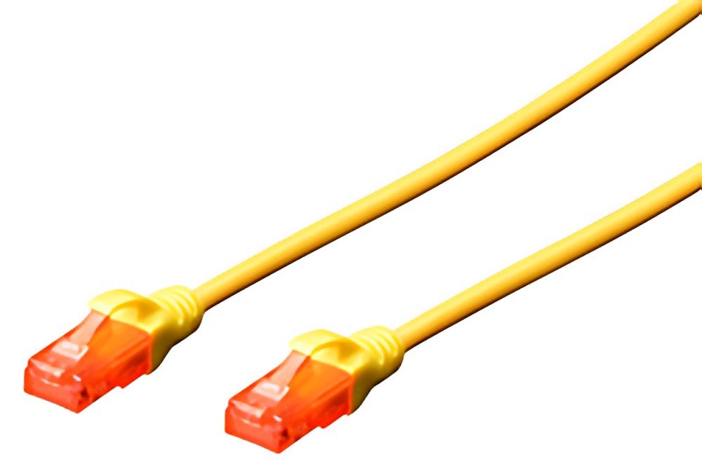 DIGITUS Câble patch, Cat. 6, U/UTP, 1,0 m, jaune
