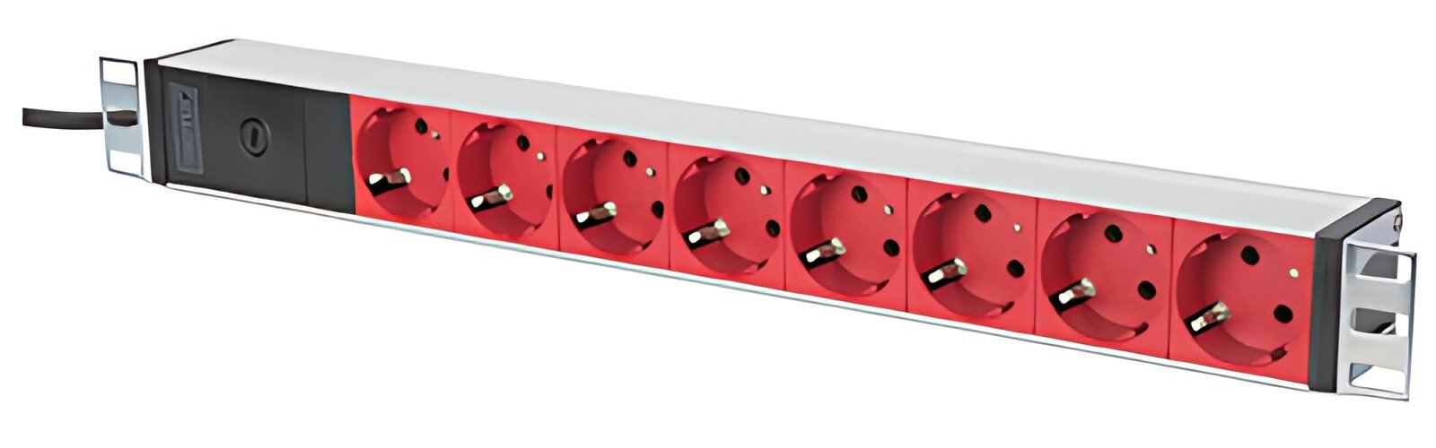 DIGITUS Bloc multiprise 19" 8 ports 1 U, avec parasurtenseur