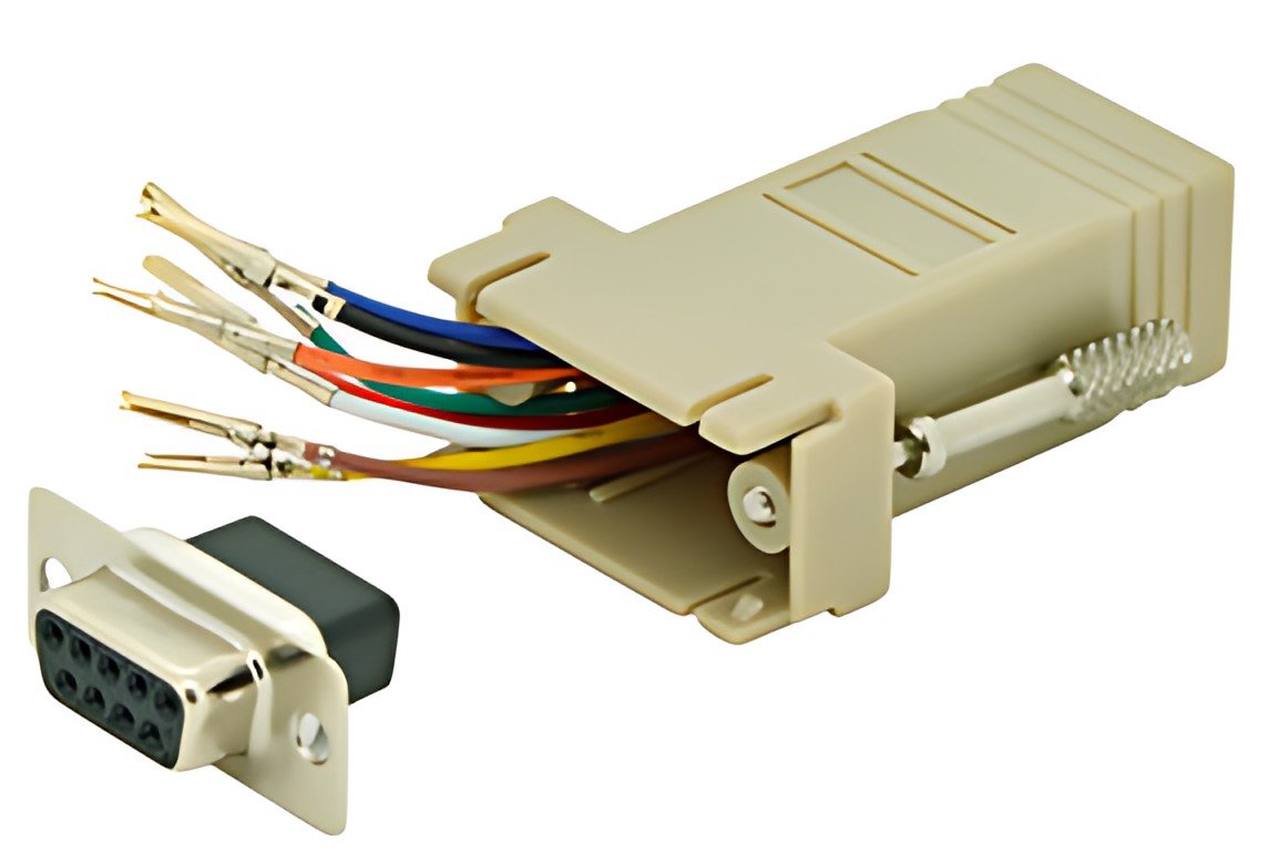 DIGITUS Adaptateur RS 232, femelle DB9 - femelle RJ45, beige
