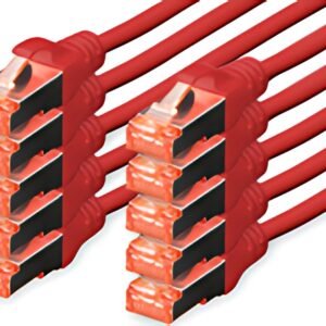 DIGITUS Câble de brassage Cat.6, S/FTP, 2,0 m, par 10, rouge