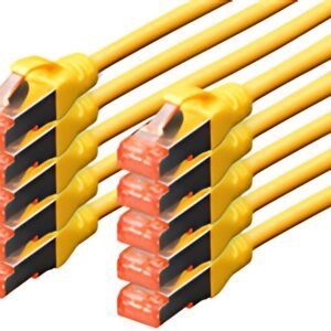 DIGITUS Câble de brassage Cat.6, S/FTP, 2,0 m, par 10, jaune