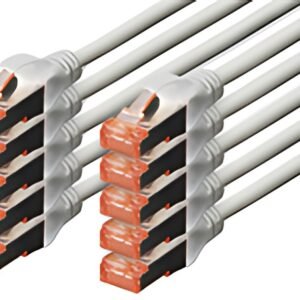DIGITUS Câble de brassage Cat.6, S/FTP, 3,0 m, par 10, gris