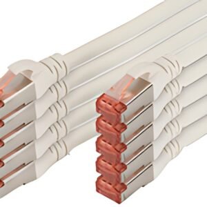 DIGITUS Câble de brassage Cat. 6, S/FTP, 3,0m, par 10, blanc