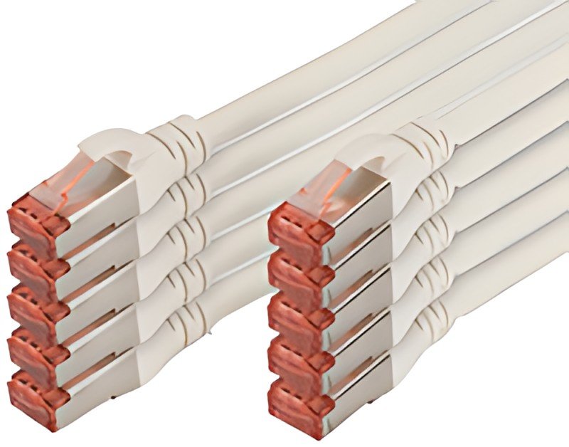 DIGITUS Câble de brassage Cat. 6, S/FTP, 3,0m, par 10, blanc