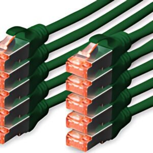 DIGITUS Câble de brassage Cat.6, S/FTP, 5,0 m, par 10, vert