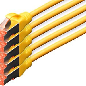 DIGITUS Câble patch Cat. 6, S/FTP, 10,0 m, set de 5, jaune