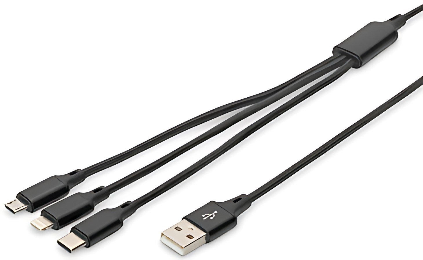 DIGITUS Câble de charge 3-en-1, USB A-Lightning + Micro USB