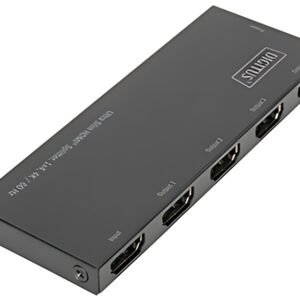 DIGITUS Répartiteur HDMI extra-plat, 1x4, 4K/60 Hz, noir