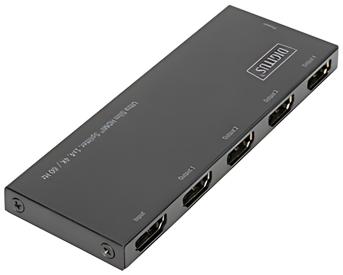 DIGITUS Répartiteur HDMI extra-plat, 1x4, 4K/60 Hz, noir