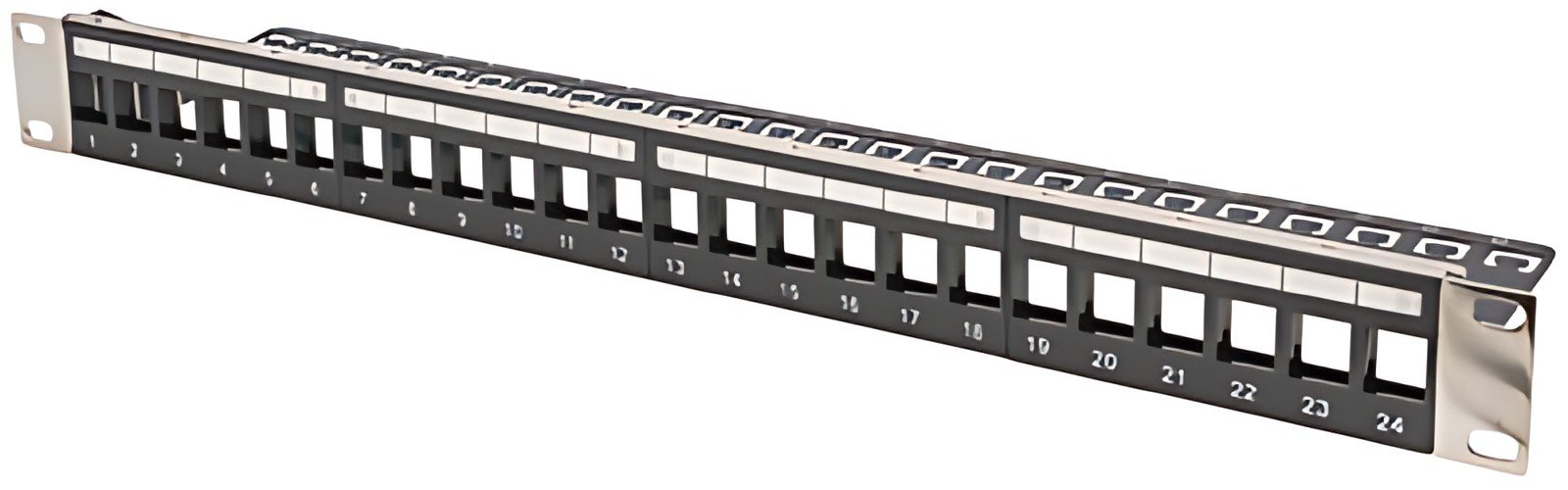DIGITUS Panneau de brassage Keystone 19", 24 ports, 1 U,noir