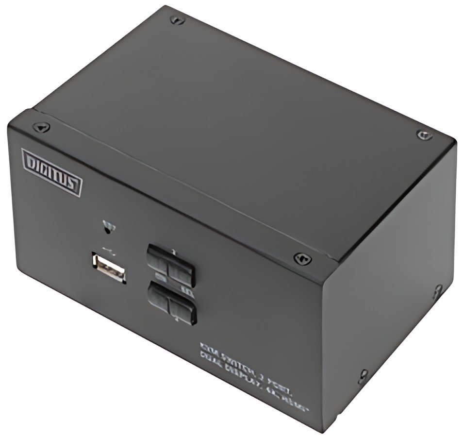 DIGITUS Commutateur KVM, 2 ports, double affichage, 4K, HDMI