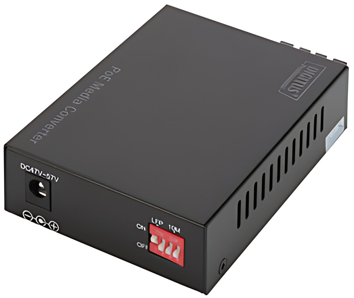 DIGITUS Convertisseur médias Gigabit PoE, RJ45 / SC, SM, PSE