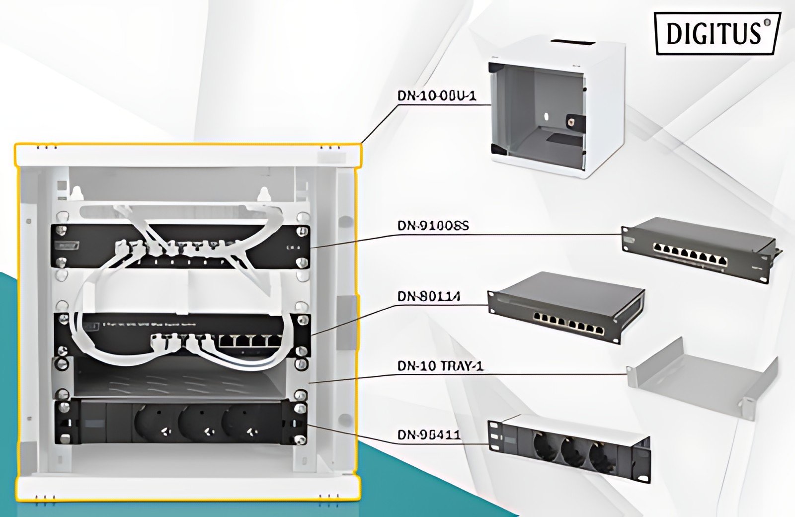 DIGITUS Pack réseau de 10", 6 U, (L)312 x (P)300 mm