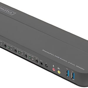 DIGITUS Commutateur KVM, 4 ports, 4K60Hz, 4x entrées DP,