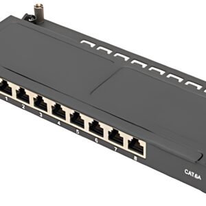 DIGITUS Panneau de brassage 10" Slim Cat.6A, 0,5 U, blindé