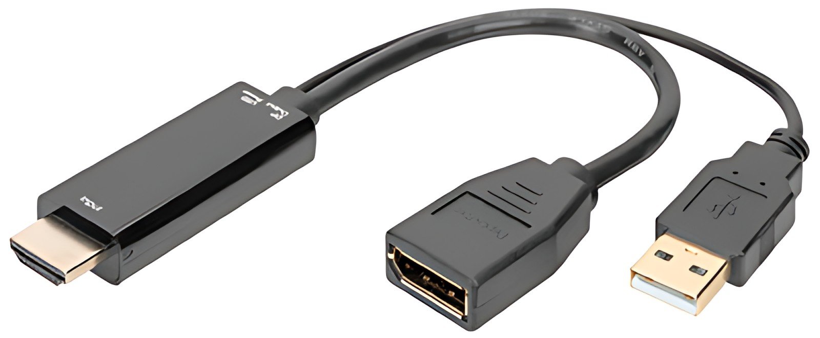DIGITUS Adaptateur HDMI 4K vers DisplayPort, 0,2 m, noir