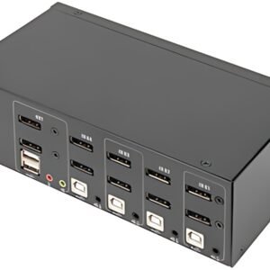 DIGITUS Commutateur KVM, 4 ports, double affichage, 4K