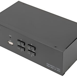 DIGITUS Commutateur KVM, 4 ports, double affichage, 4K, HDMI
