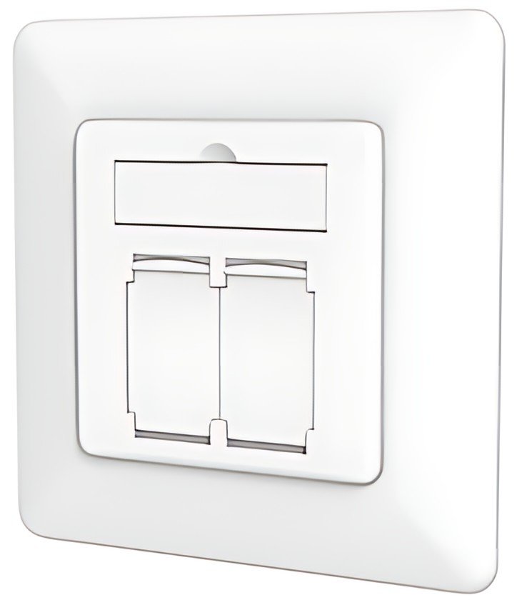 Boîte d'encastrement DIGITUS réf. 6A, classe EA, 2x RJ45, blanc pur