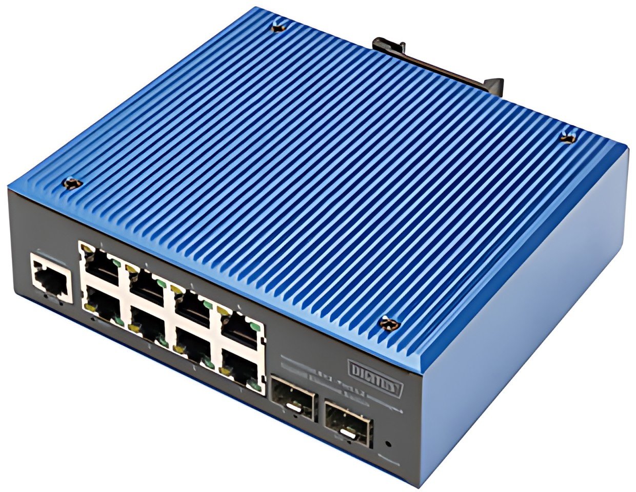 DIGITUS Switch industriel Gigabit Ethernet manageable L2 8+2