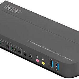DIGITUS Switch KVM avec hub USB intégré, noir