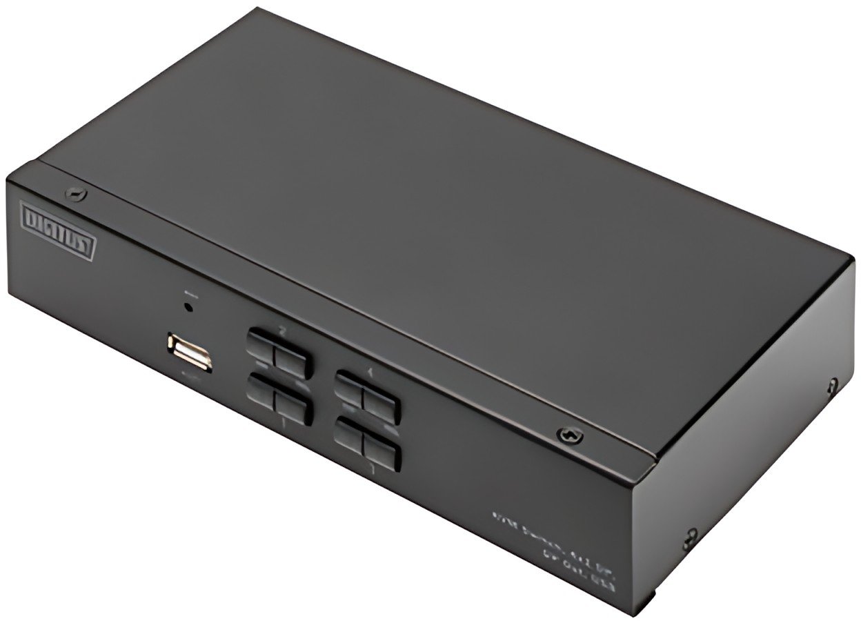 DIGITUS Switch KVM, 4x1, noir