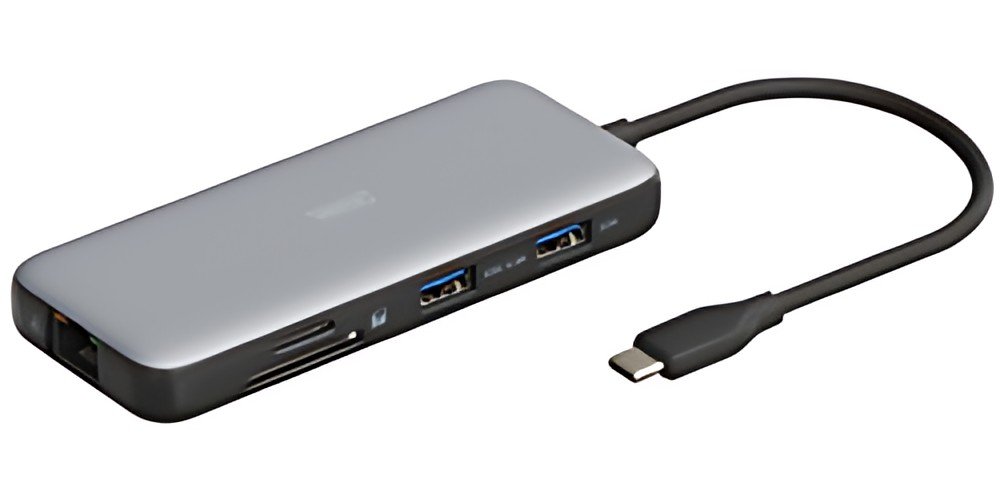 DIGITUS Station d'accueil USB-C, 8 ports, gris/noir