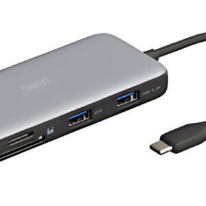DIGITUS Station d'accueil USB-C, 7 ports, gris/noir