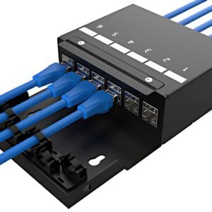 DIGITUS Boîtier de point de consolidation, 6 ports, noir