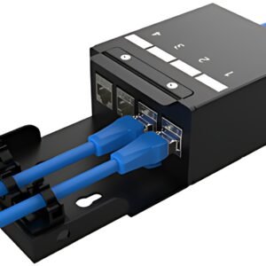 DIGITUS Boîtier de point de consolidation, 4 ports, noir