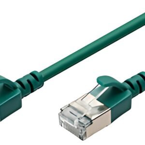 DIGITUS Câble de brassage Slim, cat. 6A, F/FTP, 0,3 m, vert