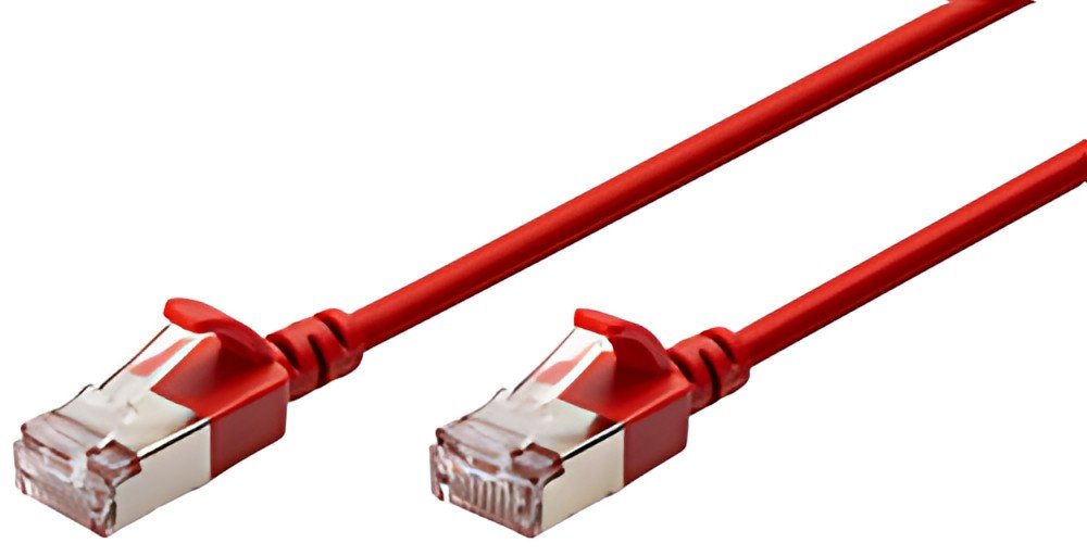 DIGITUS Câble de brassage Slim, cat. 6A, F/FTP, 2,0 m, rouge