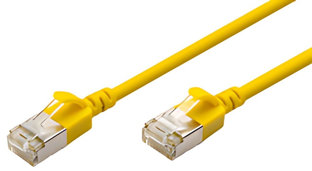 DIGITUS Câble de brassage Slim, cat. 6A, F/FTP, 5,0 m, jaune