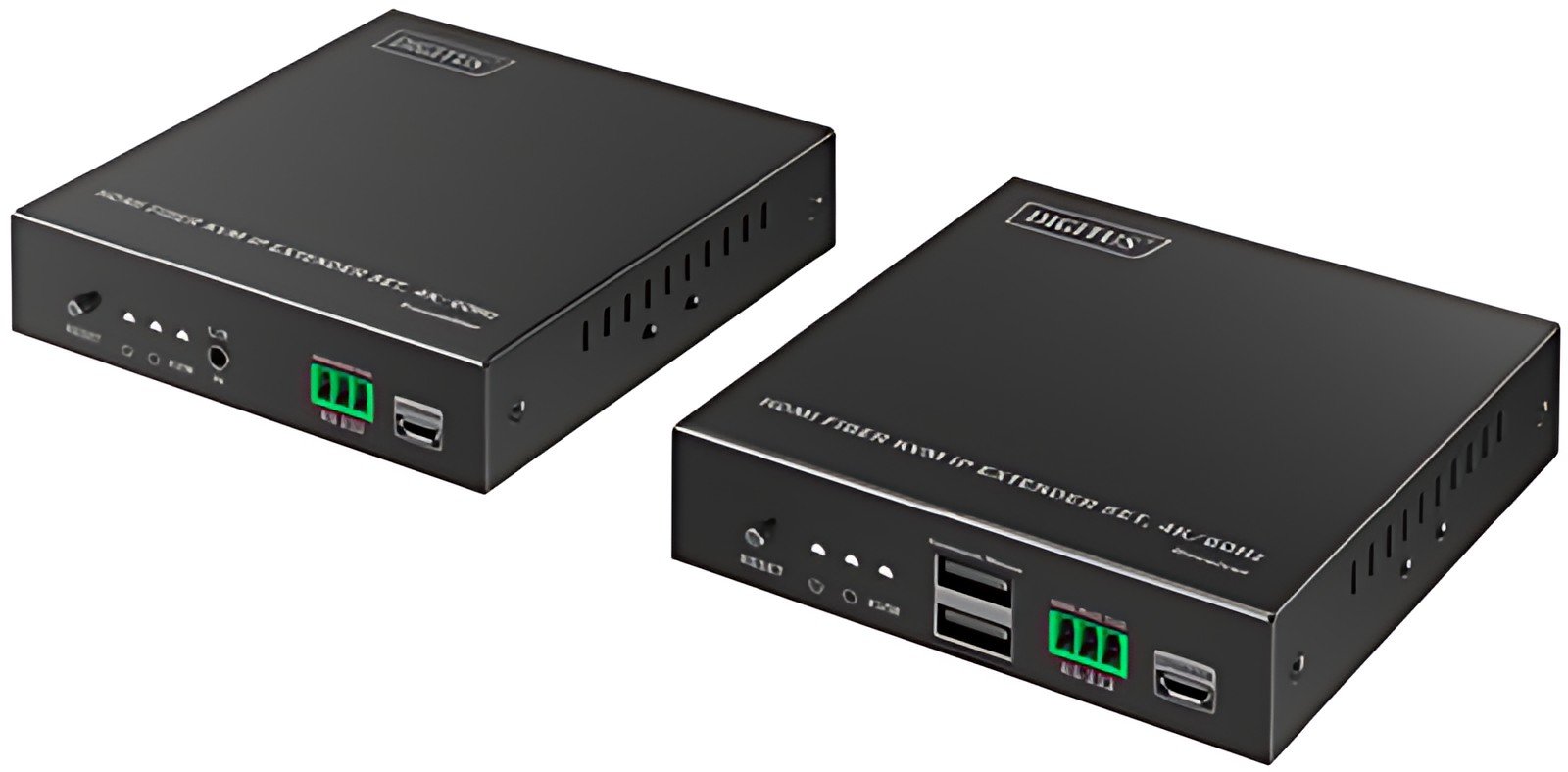 DIGITUS Kit d'extension IP HDMI 4K, fibre, 300 m / 40 km