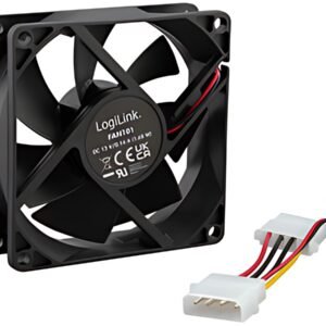 LogiLink Ventilateur pour boîtier, 80 x 80 x 25 mm, noir
