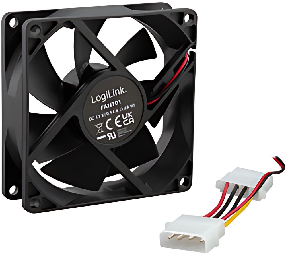 LogiLink Ventilateur pour boîtier, 80 x 80 x 25 mm, noir
