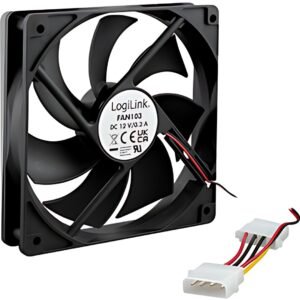 LogiLink Ventilateur pour boîtier,120 x 120 x 25 mm, noir