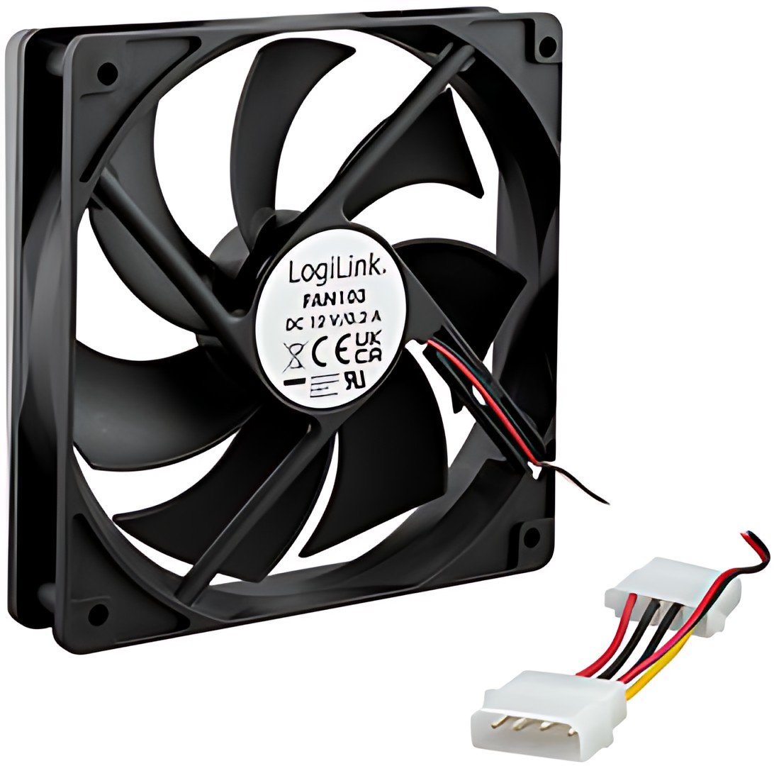 LogiLink Ventilateur pour boîtier,120 x 120 x 25 mm, noir