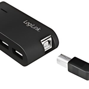 LogiLink Hub USB 2.0 avec bloc d'alimentation, 4 ports, noir