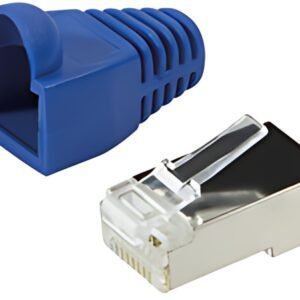 LogiLink Connecteur mâle RJ45, Cat.5e, bleu, avec manchon de