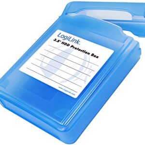 LogiLink Boîtier de protection pour disques durs 3,5", bleu