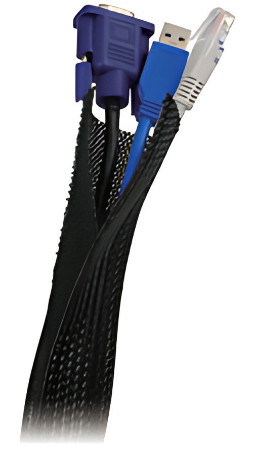 LogiLink Gaine pour câble, en tissu, noir, 1,80 m