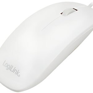 LogiLink Souris optique, plat, avec fil, blanc