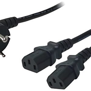 LogiLink Câble d'alimentation Y, 1 guide contact - 2 fiches