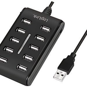 LogiLink Hub USB 2.0, 10 ports, avec interrupteur, noir
